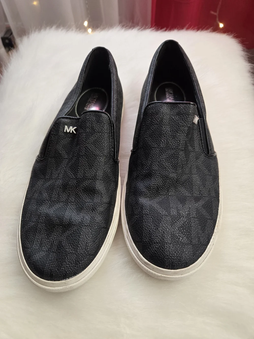 Michael Kors Black Logo-Print Slip-On Sneakers